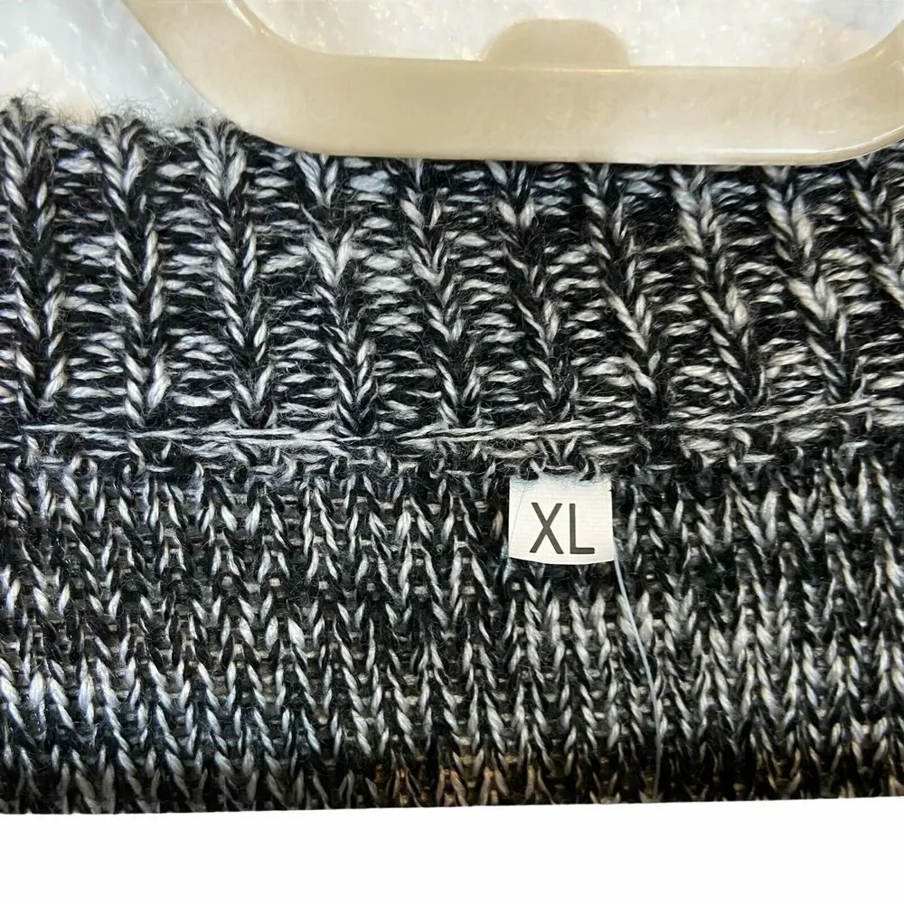 Shermie Sweater Stripe Colorblock Crew Neck Acrylic sz XL Men's Cream Black